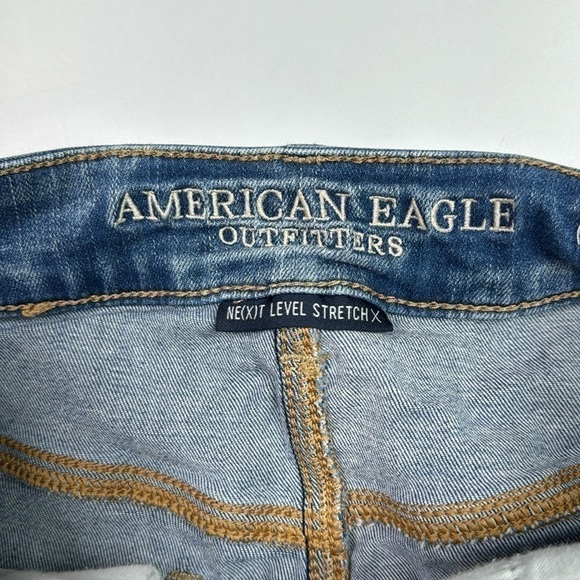 American Eagle Next Level Stretch X Hi Rise Mini Distressed Jean Skirt 6 Regular - Picture 5 of 8